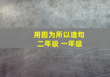 用因为所以造句 二年级 一年级